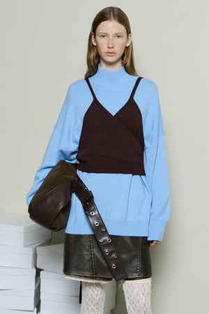 メゾンスペシャル/MAISON SPECIALのBustier Knit Set Turtleneck Tops/ビスチェニットセットタートルネックトップス(110300/110301)