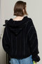 Power Shoulder Hood Knit Cardigan/パワーショルダーフードニットカーディガン メゾンスペシャル/MAISON SPECIAL