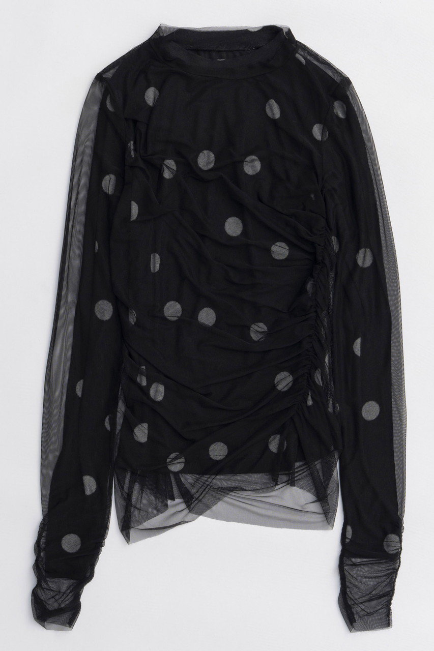 MAISON SPECIAL Sheer Dot Layered Tops/シアードットレイヤードトップス (BLK(ブラック), FREE) メゾンスペシャル ELLE SHOP MAISON SPECIAL Sheer Dot Layered Tops/シアードットレイヤードトップス (BLK(ブラック), FREE) メゾンスペシャル ELLE SHOP