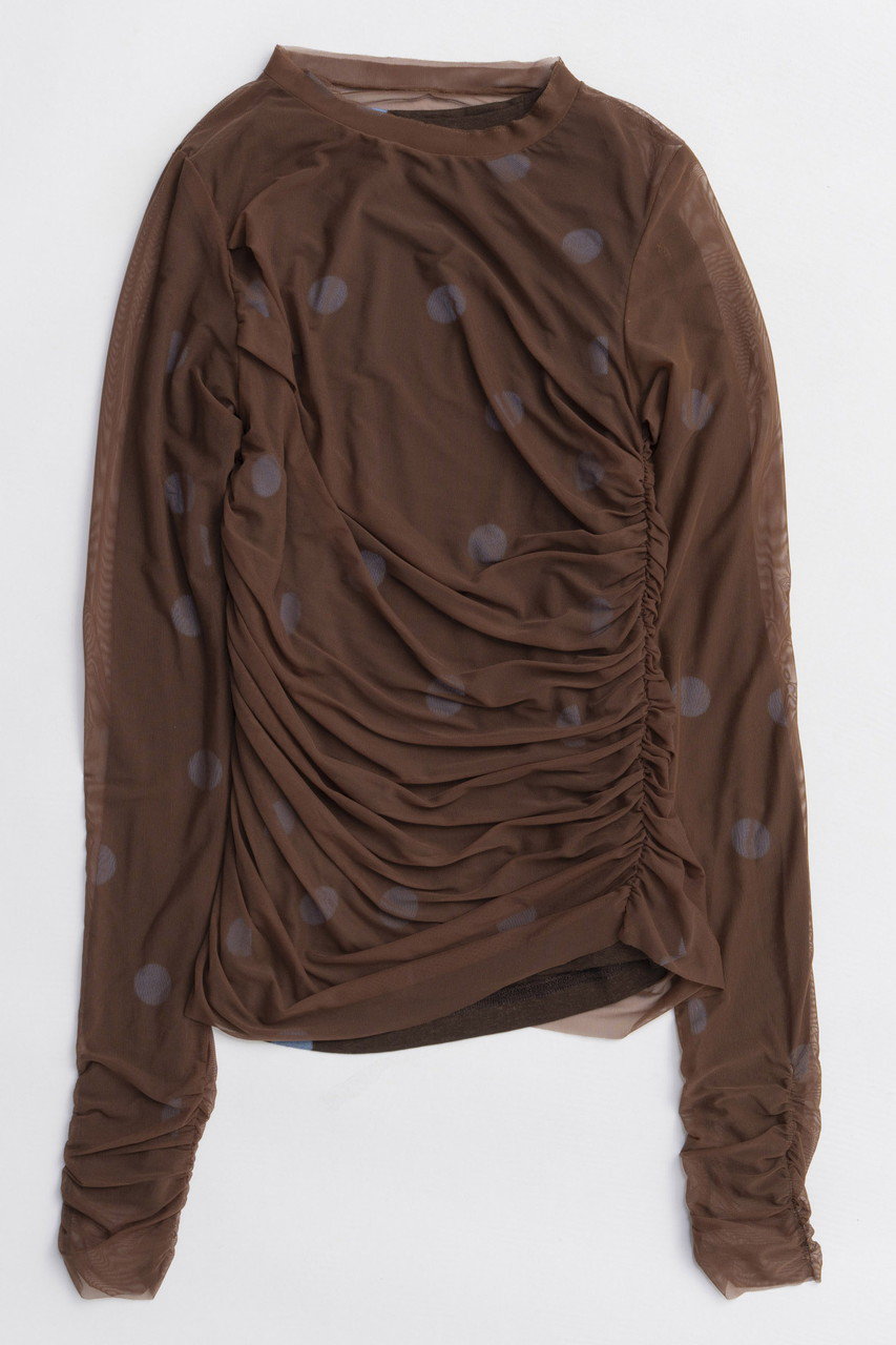 MAISON SPECIAL Sheer Dot Layered Tops/シアードットレイヤードトップス (BRN(ブラウン), FREE) メゾンスペシャル ELLE SHOP MAISON SPECIAL Sheer Dot Layered Tops/シアードットレイヤードトップス (BRN(ブラウン), FREE) メゾンスペシャル ELLE SHOP