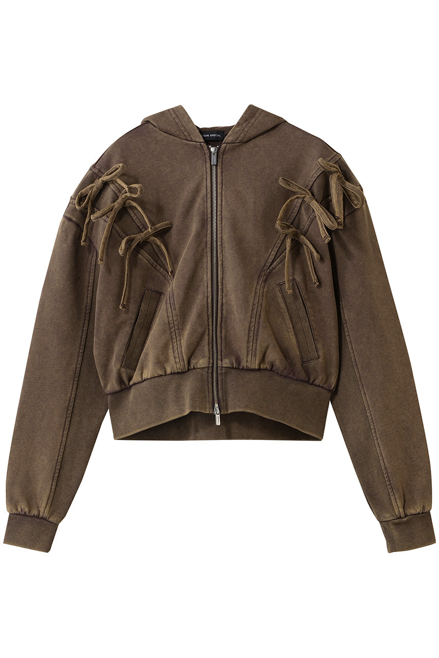 メゾンスペシャル/MAISON SPECIALのShoulder Ribbon Hoodie/ショルダーリボンパーカー(BRN(ブラウン)/21252415314)