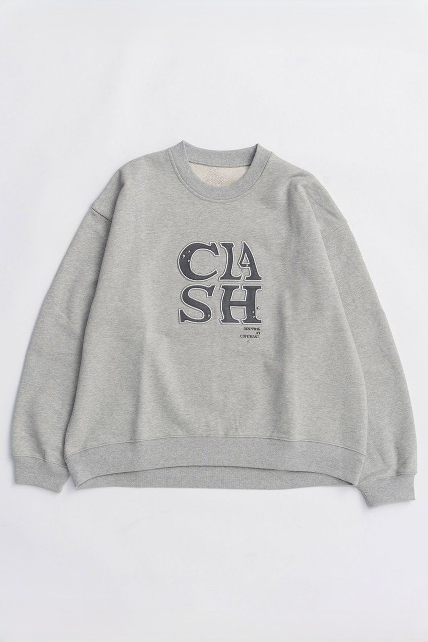 MAISON SPECIAL CLASH Logo Stud Sweatshirt/CLASHロゴスタッズスウェット (GRY(グレー), FREE) メゾンスペシャル ELLE SHOP MAISON SPECIAL CLASH Logo Stud Sweatshirt/CLASHロゴスタッズスウェット (GRY(グレー), FREE) メゾンスペシャル ELLE SHOP