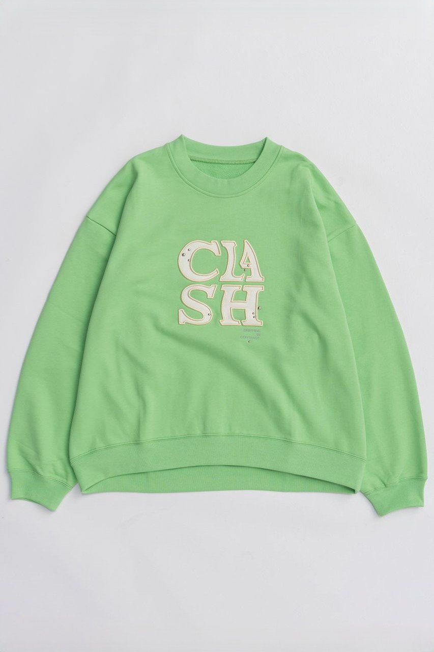 MAISON SPECIAL CLASH Logo Stud Sweatshirt/CLASHロゴスタッズスウェット (GRN(グリーン), FREE) メゾンスペシャル ELLE SHOP MAISON SPECIAL CLASH Logo Stud Sweatshirt/CLASHロゴスタッズスウェット (GRN(グリーン), FREE) メゾンスペシャル ELLE SHOP