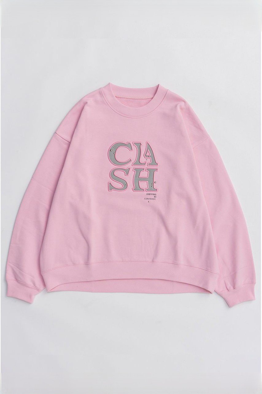 MAISON SPECIAL CLASH Logo Stud Sweatshirt/CLASHロゴスタッズスウェット (PNK(ピンク), FREE) メゾンスペシャル ELLE SHOP MAISON SPECIAL CLASH Logo Stud Sweatshirt/CLASHロゴスタッズスウェット (PNK(ピンク), FREE) メゾンスペシャル ELLE SHOP