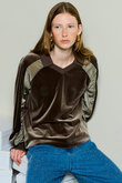 Velour Combination Sporty Jersey Tops/ベロアコンビスポーティージャージトップス