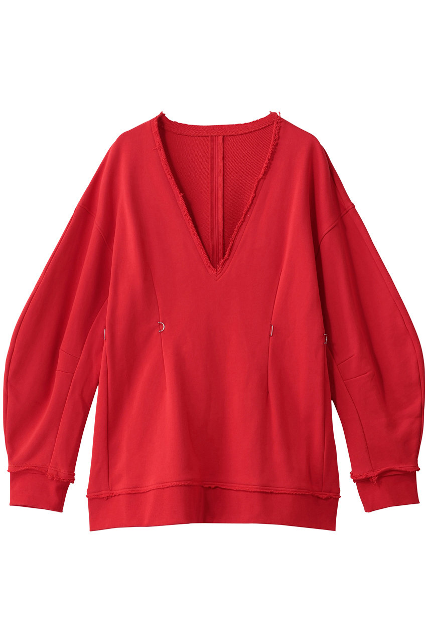 メゾンスペシャル/MAISON SPECIALのV-neck Cocoon Sleeve Tops/Vネックコクーンスリーブトップス(RED(レッド)/21252415811)