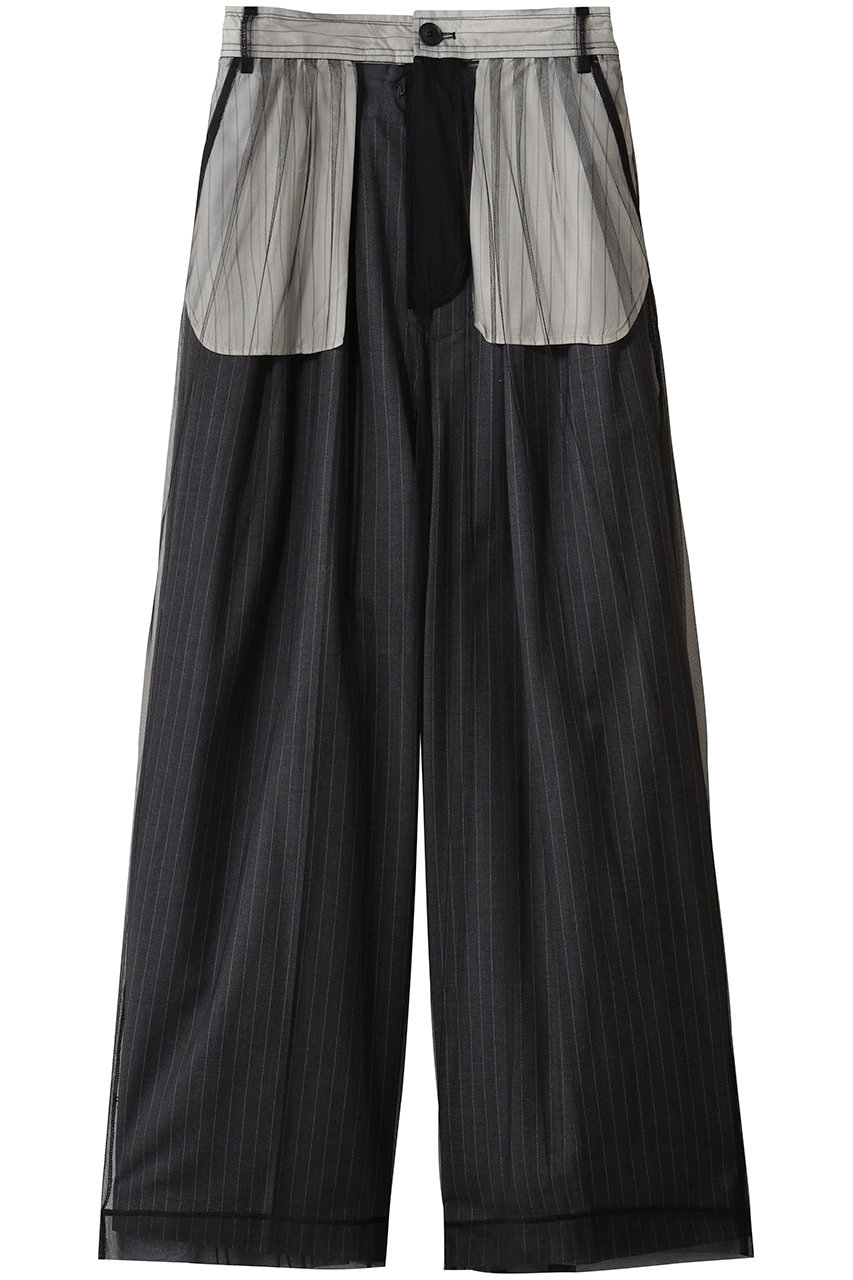 メゾンスペシャル/MAISON SPECIALのTulle Layered Slacks/チュールレイヤードスラックス(GRY(グレー)/21252465213)
