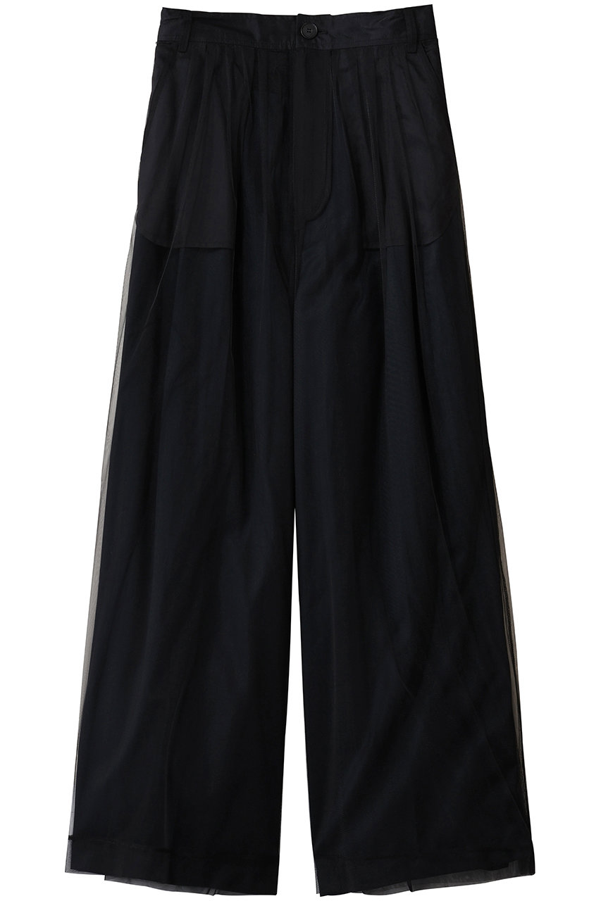 MAISON SPECIAL Tulle Layered Slacks/チュールレイヤードスラックス (NVY(ネイビー), 36) メゾンスペシャル ELLE SHOP