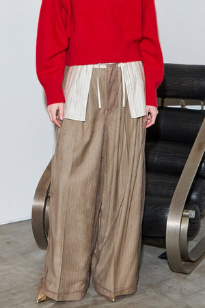 メゾンスペシャル/MAISON SPECIALのTulle Layered Slacks/チュールレイヤードスラックス(110600/110601)