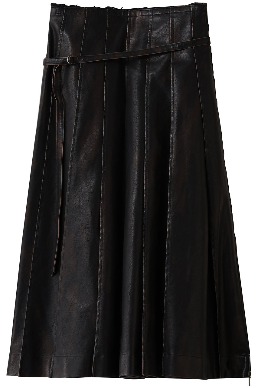 メゾンスペシャル/MAISON SPECIALのfaux Leather Midi-length Skirt/フェイクレザーミモレスカート(BRN(ブラウン)/21252515203)