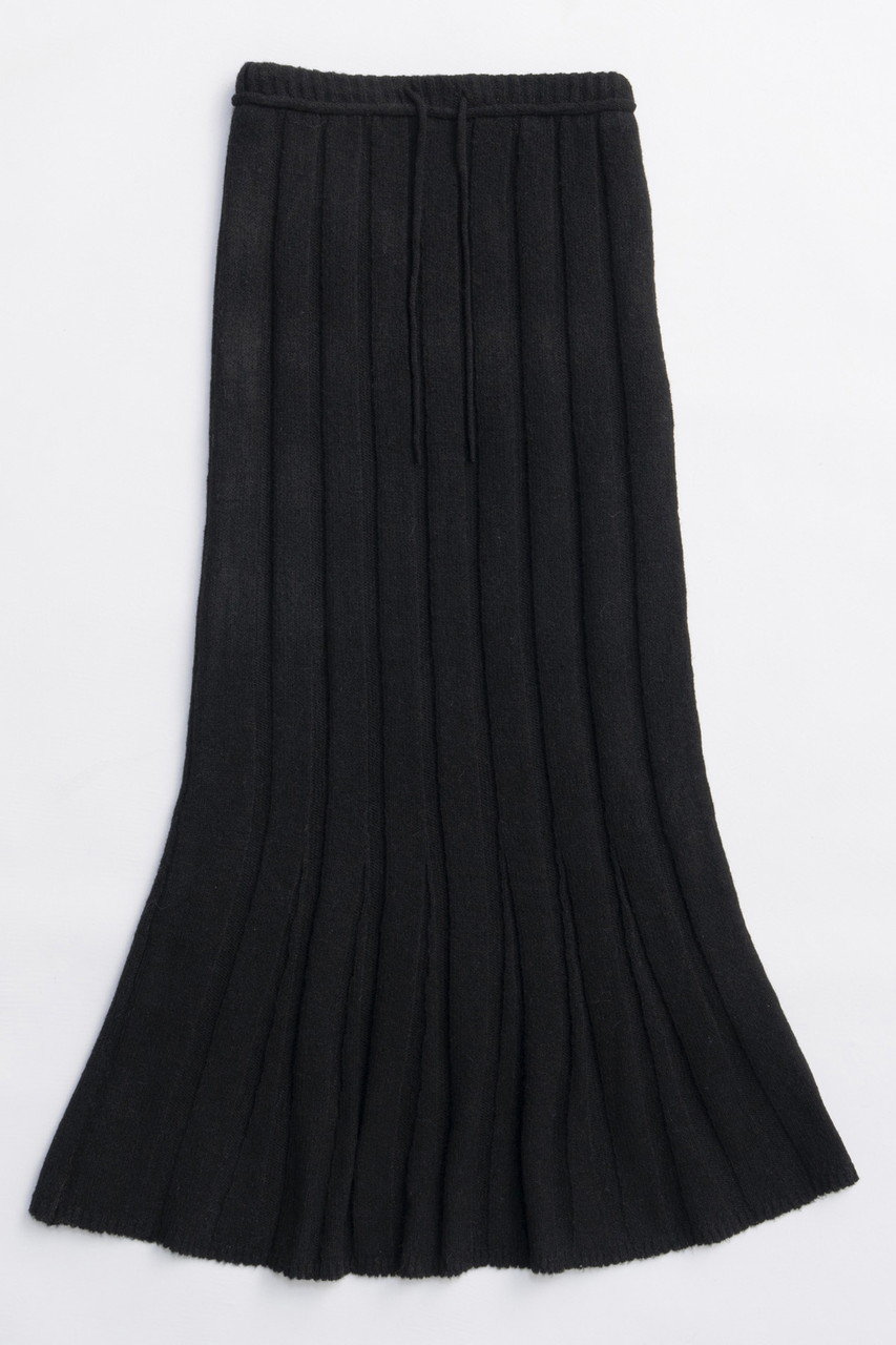 メゾンスペシャル/MAISON SPECIALのRandom Rib Knit Flared Skirt/ランダムリブニットフレアスカート(BLK(ブラック)/21252515709)