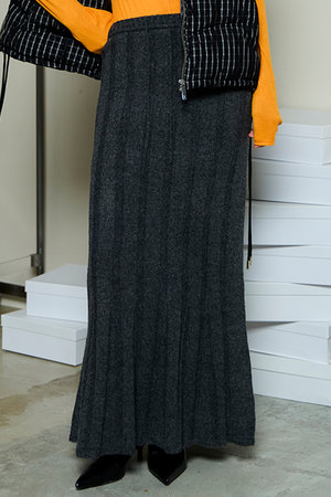 メゾンスペシャル/MAISON SPECIALのRandom Rib Knit Flared Skirt/ランダムリブニットフレアスカート(110700/110703)