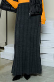 Random Rib Knit Flared Skirt/ランダムリブニットフレアスカート