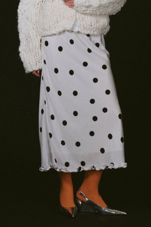 メゾンスペシャル/MAISON SPECIALのDot Frill Midi-length Skirt/ドットフリルミモレスカート(110700/110703)