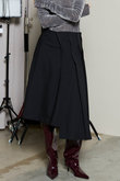Asymmetry Tucked Midi Skirt/アシンメトリータックミモレスカート