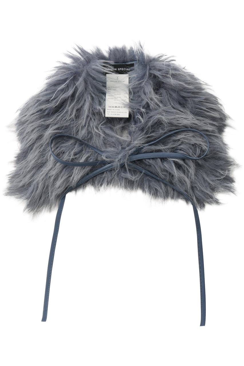 メゾンスペシャル/MAISON SPECIALのFaux Fur Collar/フェイクファーカラー(BLU(ブルー)/21252665202)