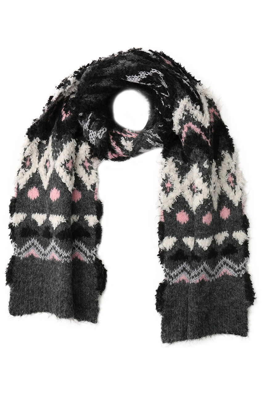 メゾンスペシャル/MAISON SPECIALのMokemoke Argyle Muffler/モケモケアーガイルマフラー(GRY(グレー)/21252665304)