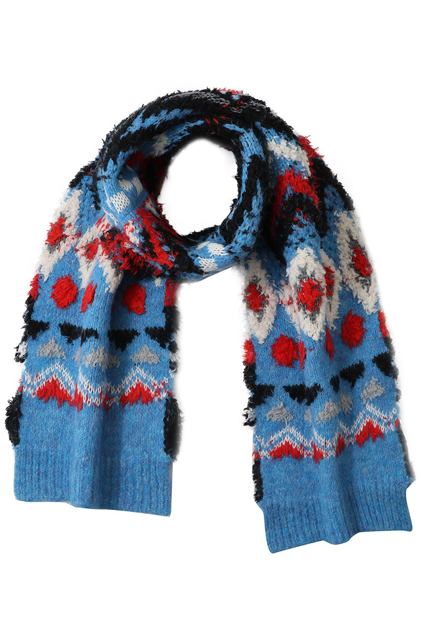 メゾンスペシャル/MAISON SPECIALのMokemoke Argyle Muffler/モケモケアーガイルマフラー(BLU(ブルー)/21252665304)