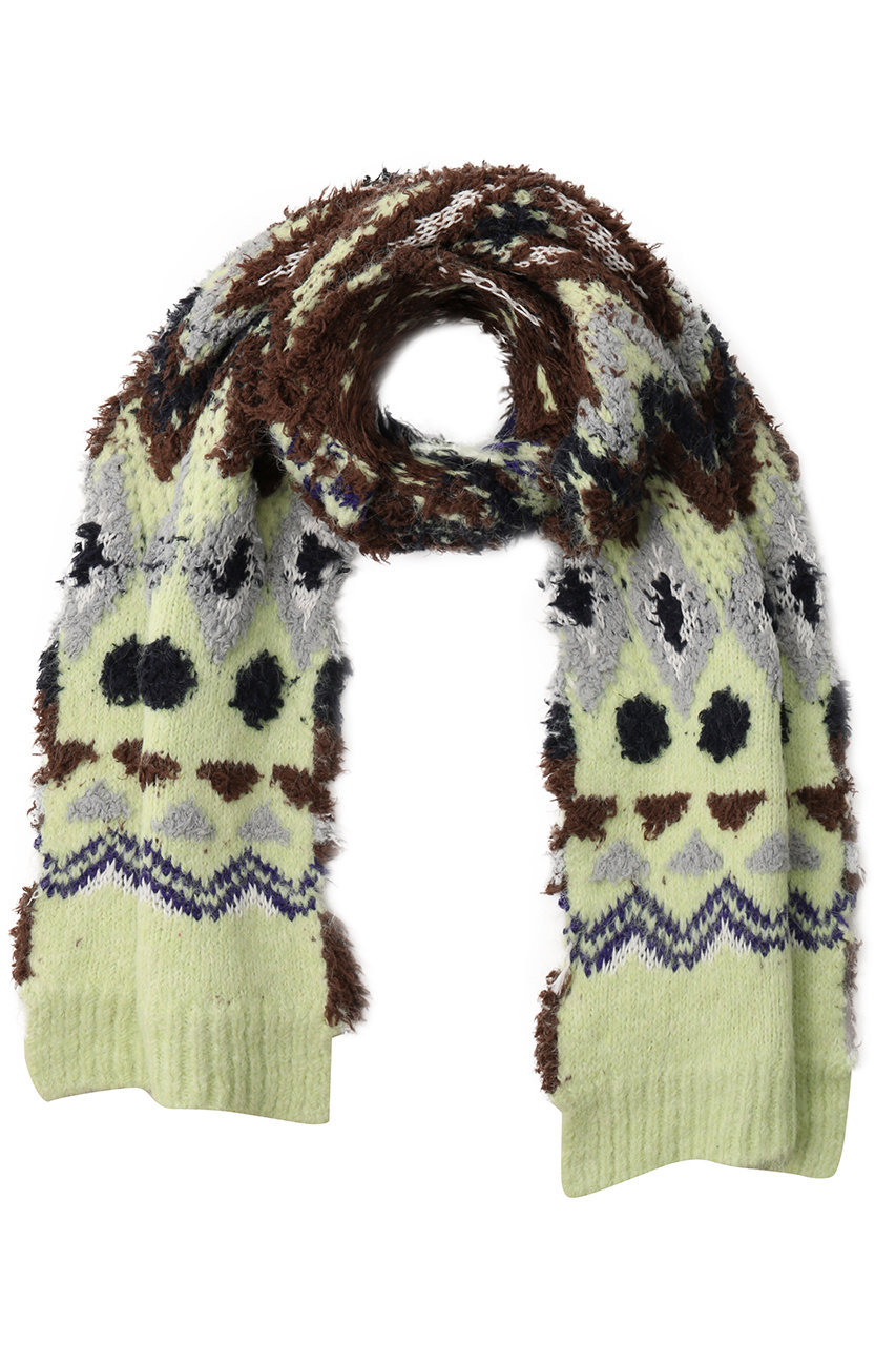 メゾンスペシャル/MAISON SPECIALのMokemoke Argyle Muffler/モケモケアーガイルマフラー(GRN(グリーン)/21252665304)