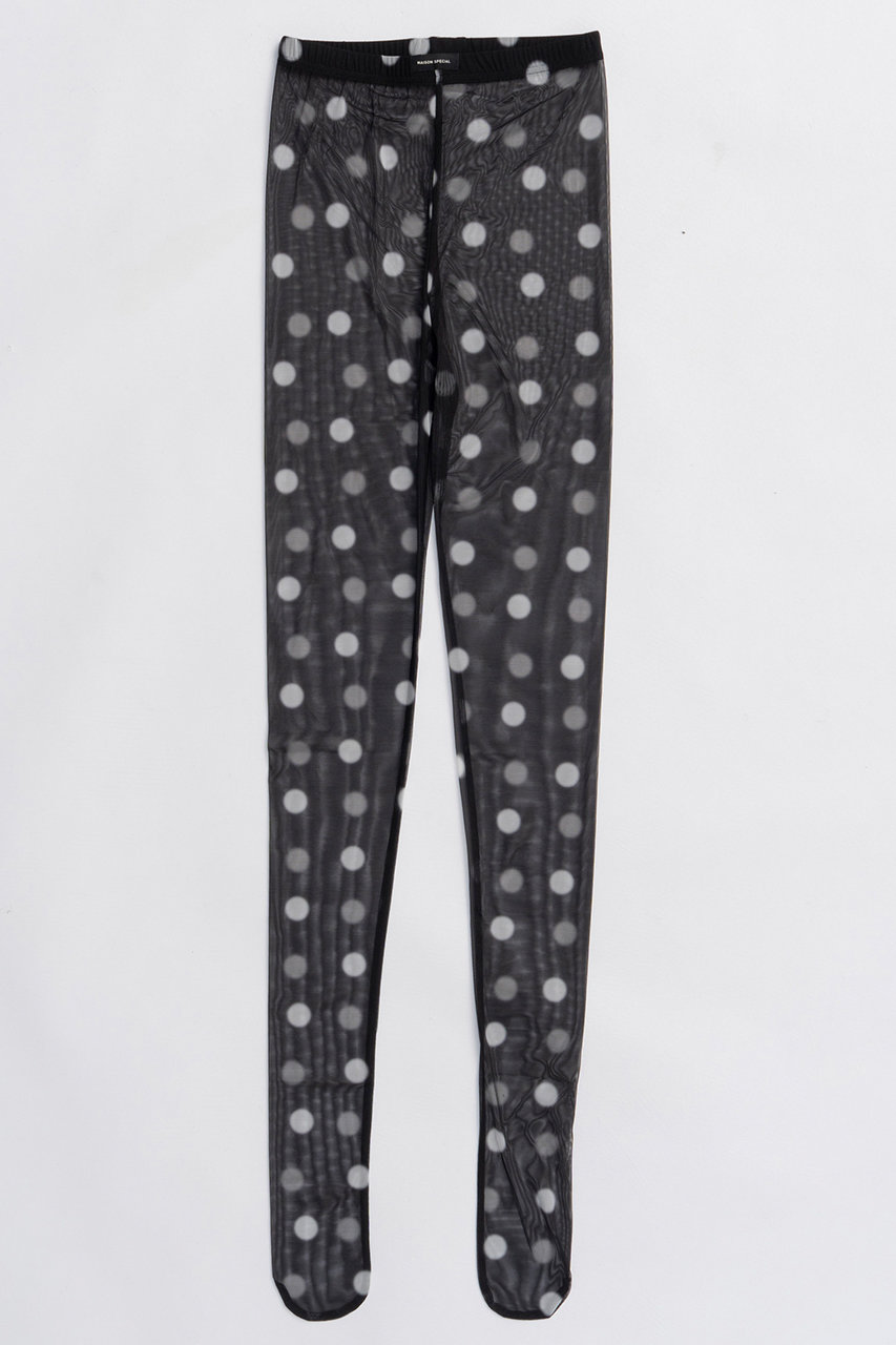 メゾンスペシャル/MAISON SPECIALのDot Print Tights/ドットプリントタイツ(BLK(ブラック)/21252665703)