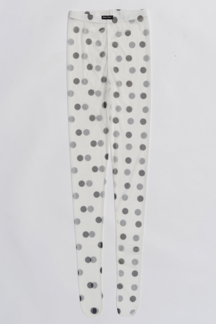 メゾンスペシャル/MAISON SPECIALのDot Print Tights/ドットプリントタイツ(WHT(ホワイト)/21252665703)