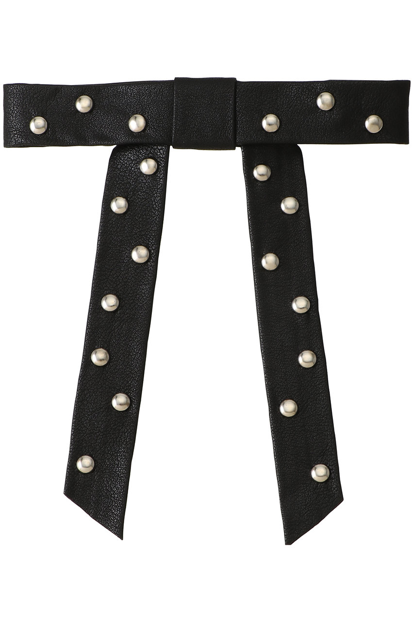 メゾンスペシャル/MAISON SPECIALのLeather Ribbon barrette/レザーバレッタ(BLK(ブラック)/21252665803)