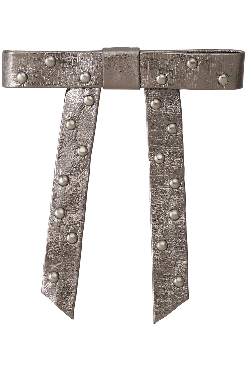 メゾンスペシャル/MAISON SPECIALのLeather Ribbon barrette/レザーバレッタ(SLV(シルバー)/21252665803)