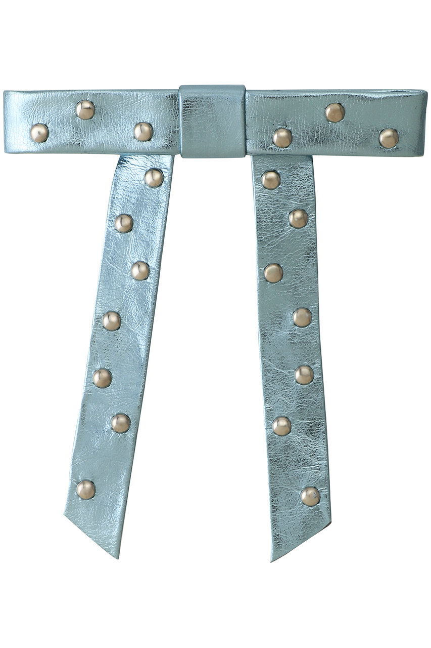 メゾンスペシャル/MAISON SPECIALのLeather Ribbon barrette/レザーバレッタ(BLU(ブルー)/21252665803)