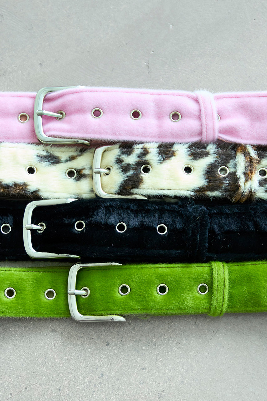 afb fur belt ファーベルト ピンクレオパード M FUR BELT – AFB