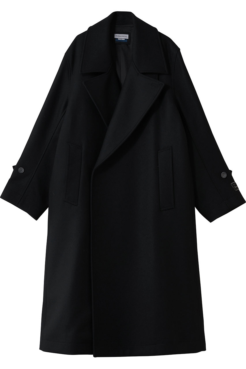 メゾンスペシャル/MAISON SPECIALの【UNISEX】S140メルトンWコート(BLK(ブラック)/11252161201)
