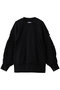 【UNISEX】ワッフル切替スウェット レースアップクルーネックPO メゾンスペシャル/MAISON SPECIAL BLK(ブラック)