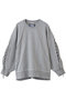 【UNISEX】ワッフル切替スウェット レースアップクルーネックPO メゾンスペシャル/MAISON SPECIAL GRY(グレー)