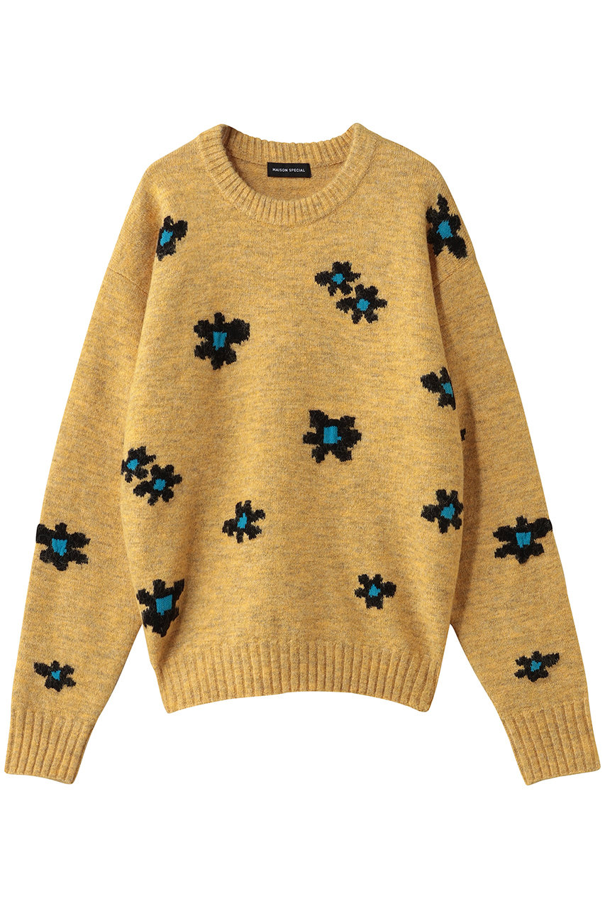 メゾンスペシャル/MAISON SPECIALのMany Flower Knit Pullover/メニーフラワーニットプルオーバー(YEL(イエロー)/21252365711)
