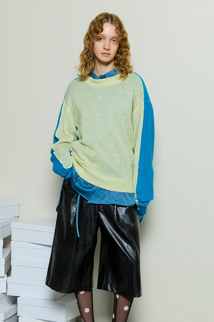 MAISON SPECIAL(メゾンスペシャル)｜Kid Mohair Two-Tone Knit Top