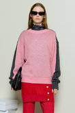 Kid Mohair Two-Tone Knit Top/キッドモヘアバイカラーニットトップ