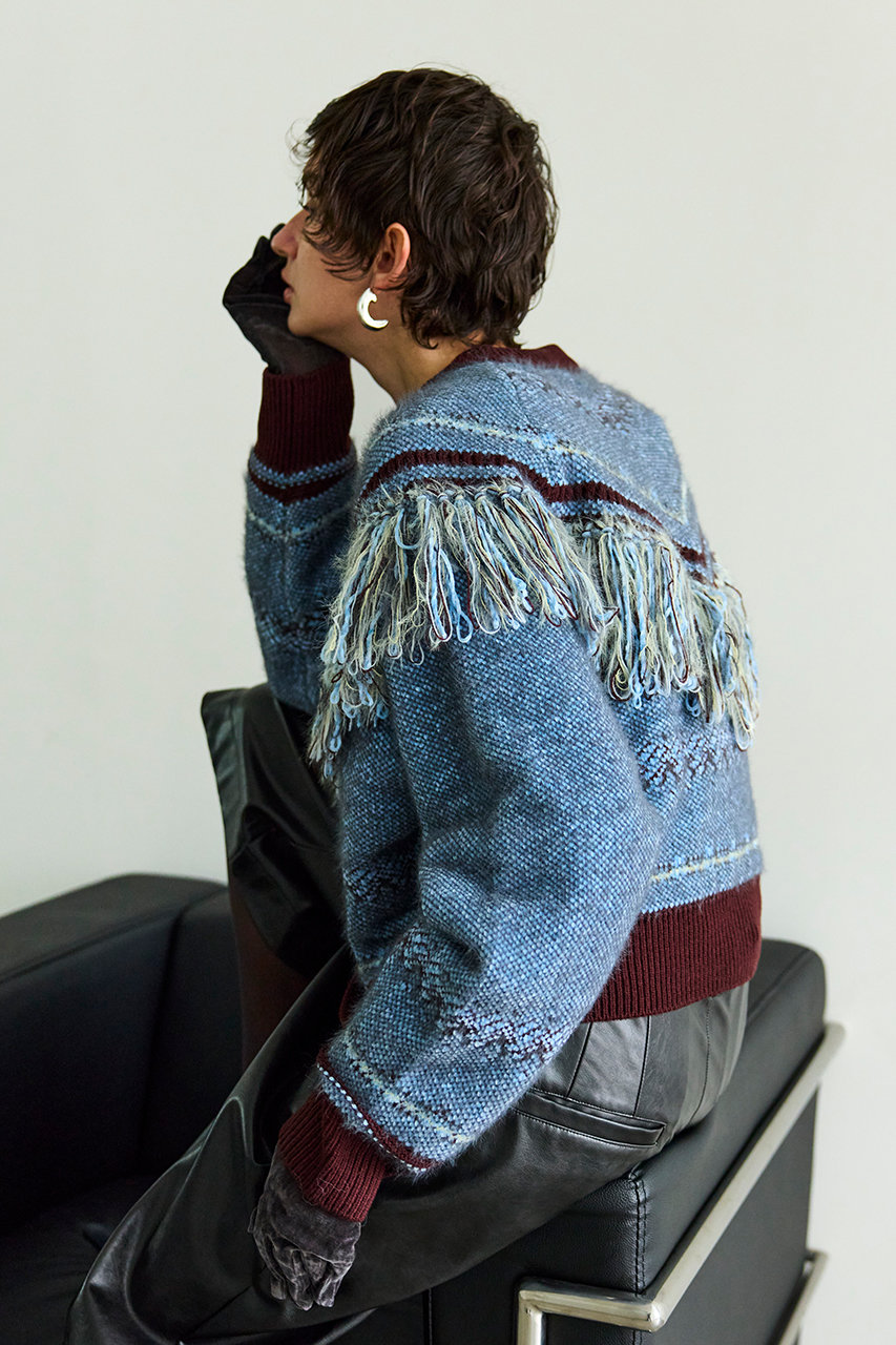 【美品、タグ付き】フェザーフリンジカーディガン（メゾンスペシャル） MAISON SPECIAL（メゾンスペシャル） カーディガン Multi Fringe