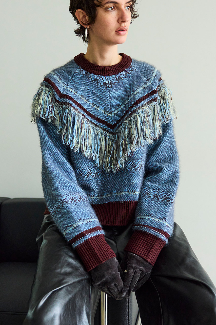 MAISON SPECIAL(メゾンスペシャル)｜Fringe Feather Knit/フリンジ