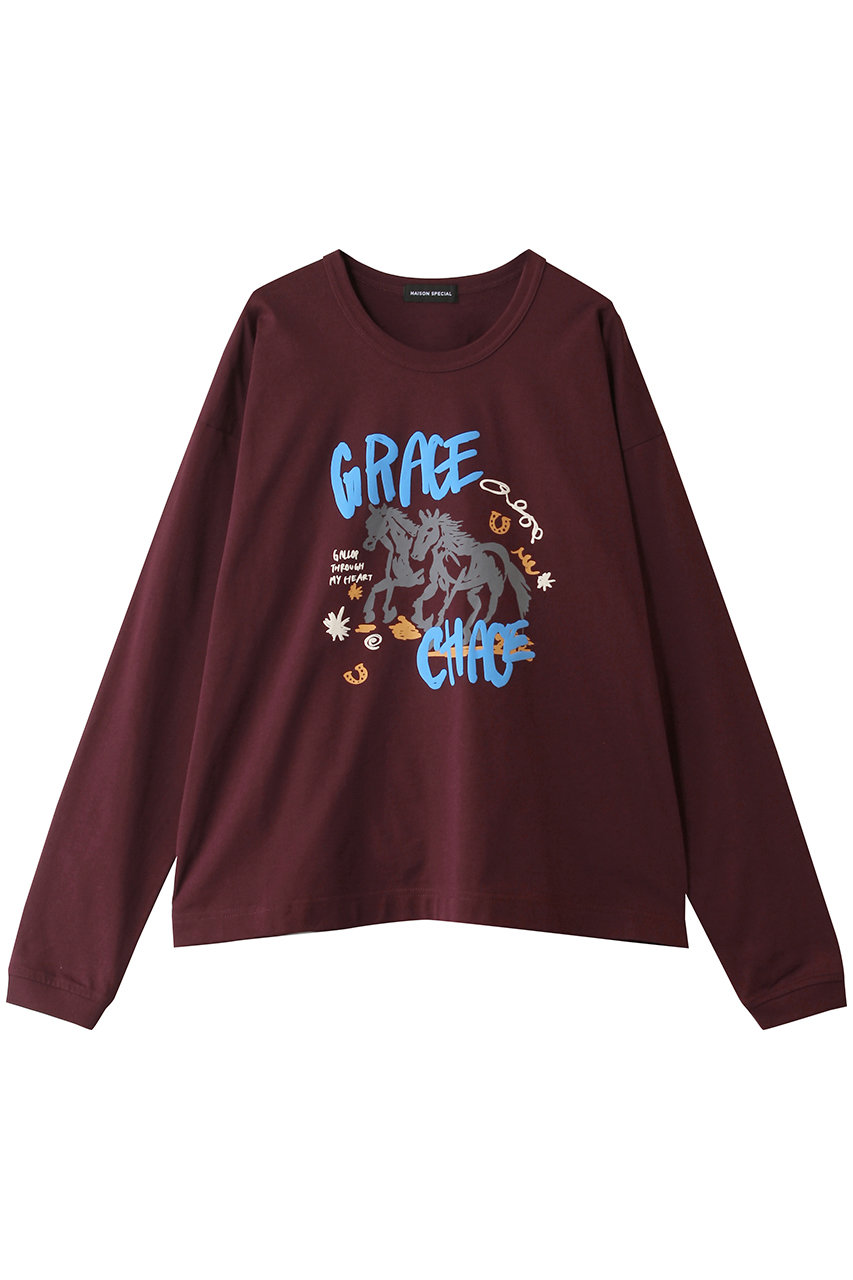メゾンスペシャル/MAISON SPECIALのHorselong T-shirt/ホースロングTシャツ(BRD(ボルドー)/21252415317)