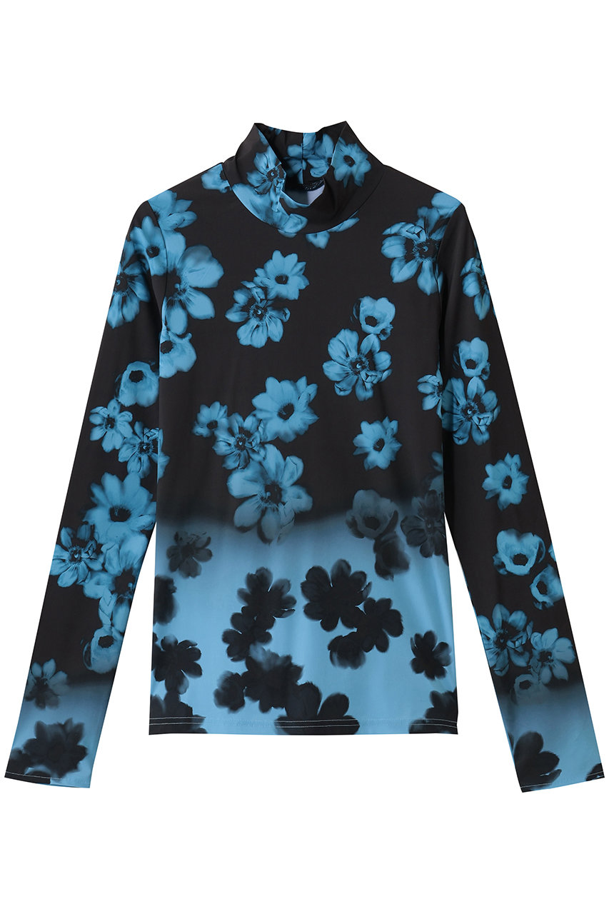 メゾンスペシャル/MAISON SPECIALのGradient Turtle Flower Top/グラデーションタートルフラワートップス(BLK(ブラック)/21252415815)