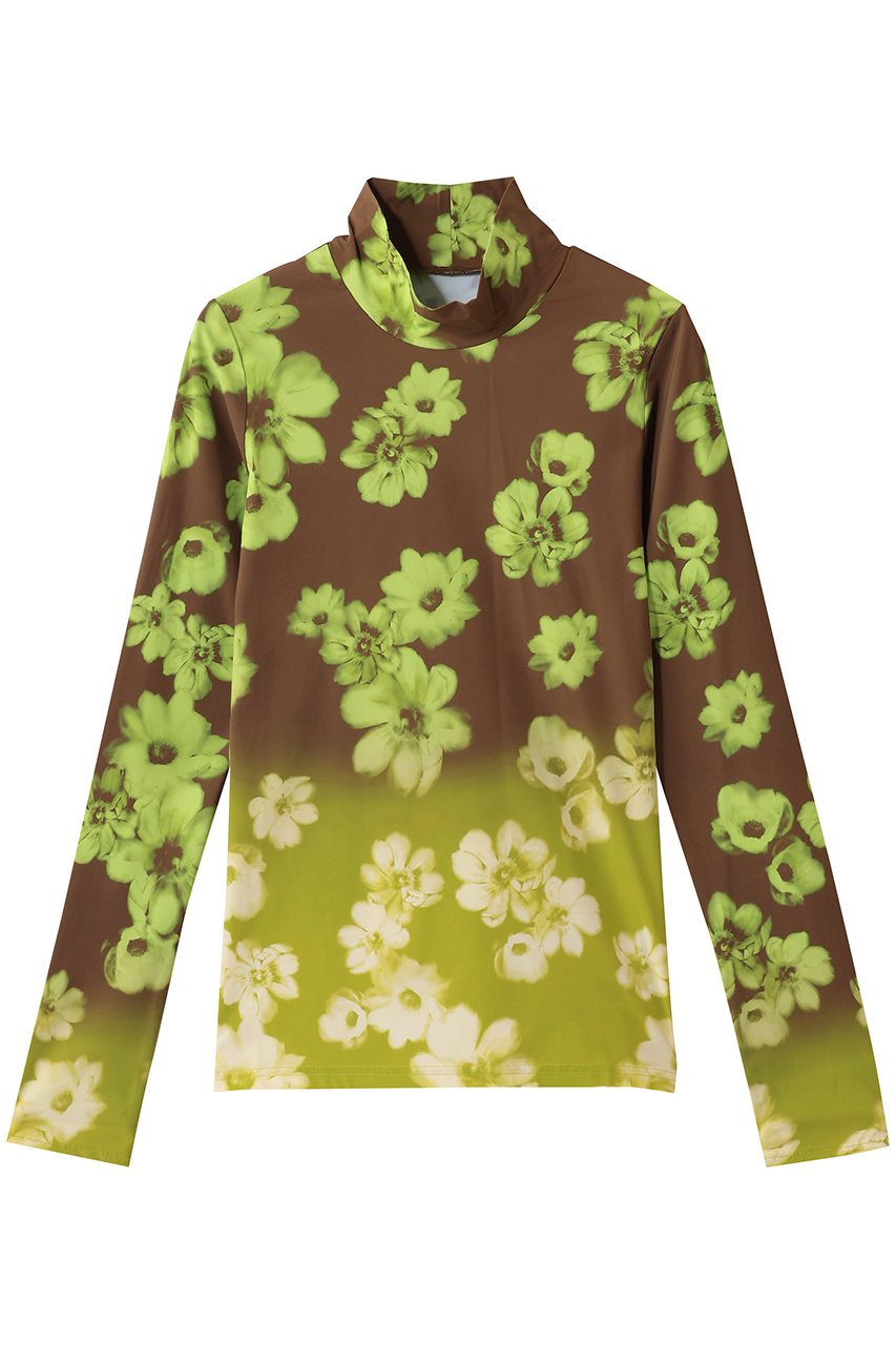 メゾンスペシャル/MAISON SPECIALのGradient Turtle Flower Top/グラデーションタートルフラワートップス(BRN(ブラウン)/21252415815)