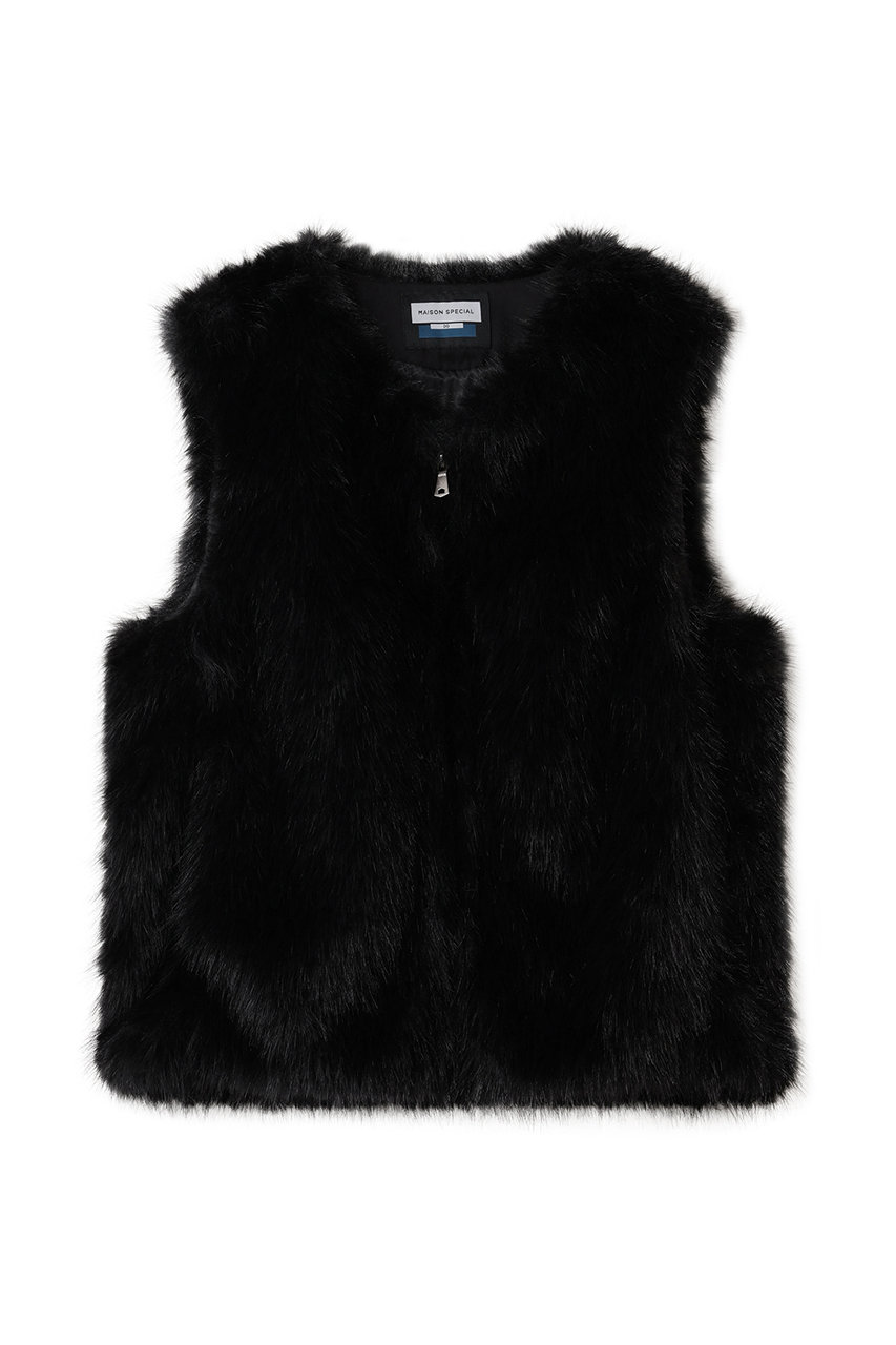 メゾンスペシャル/MAISON SPECIALの【UNISEX】フェイクファー オーバーベスト(BLK(ブラック)/11252211617)