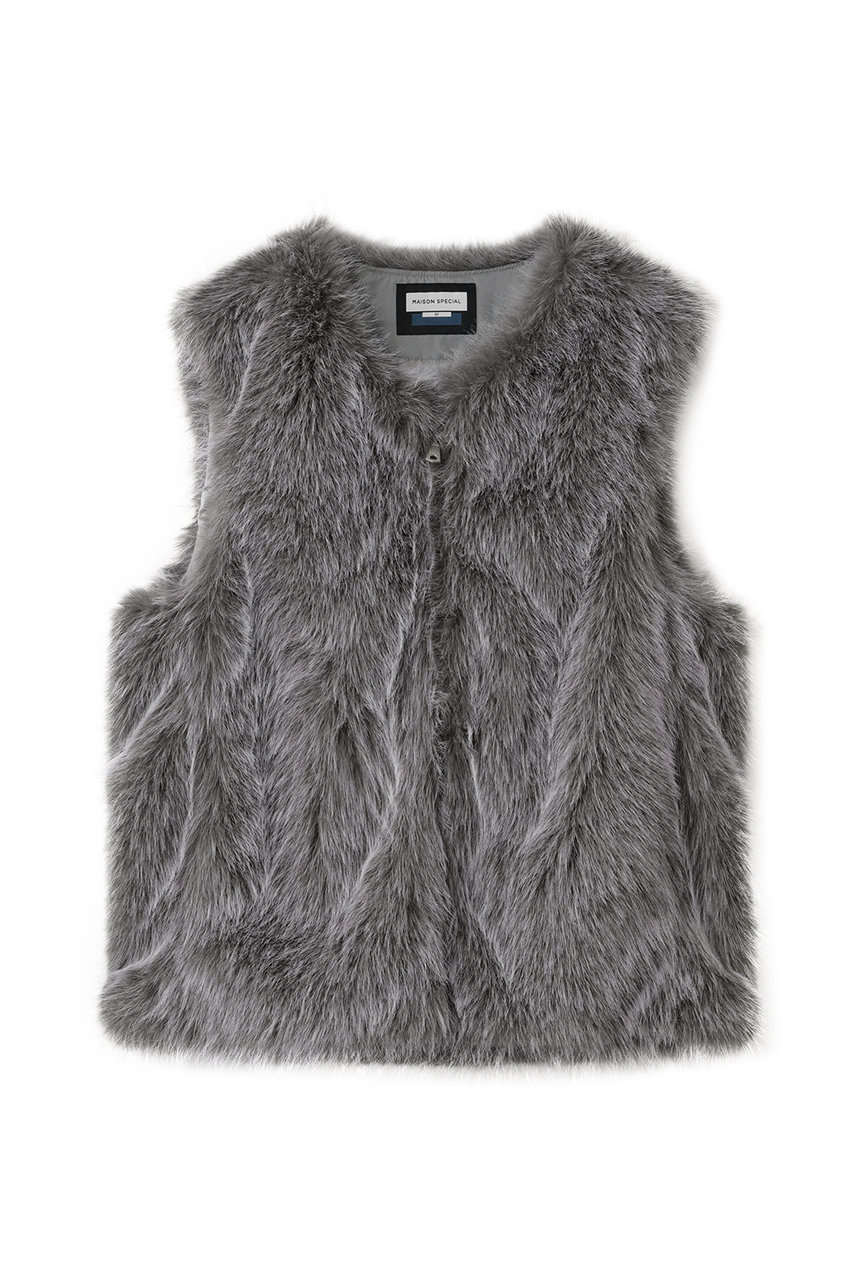 メゾンスペシャル/MAISON SPECIALの【UNISEX】フェイクファー オーバーベスト(GRY(グレー)/11252211617)