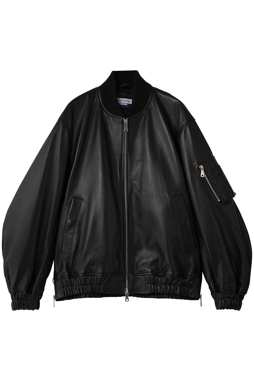 メゾンスペシャル/MAISON SPECIALの【UNISEX】SHEEPレザーMA-1(BLK(ブラック)/11252211203)