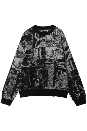 メゾンスペシャル/MAISON SPECIALの【UNISEX】総柄JQDニット スカーフコラージュパターン(110300/110301)