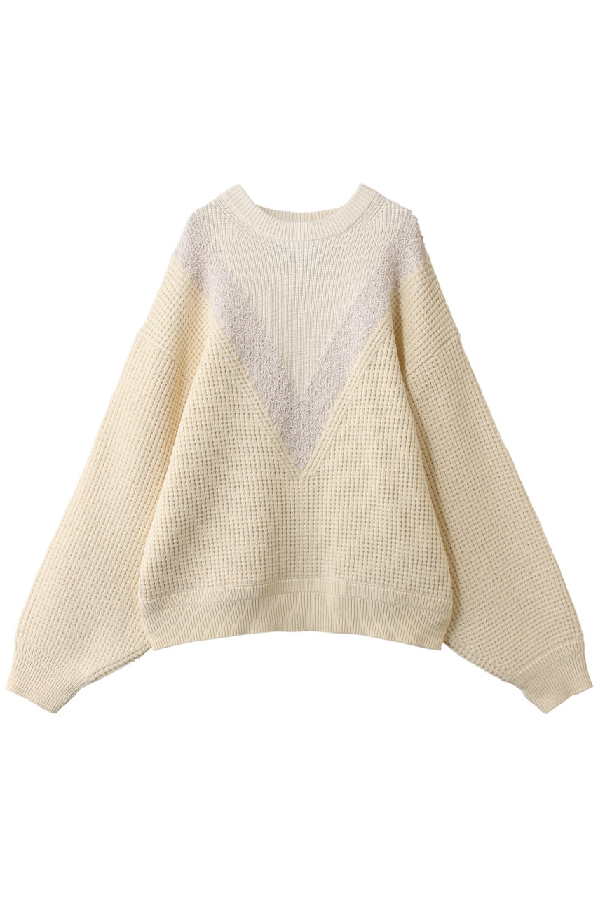 メゾンスペシャル/MAISON SPECIALの【UNISEX】Prime-Over V切替ニットPO(IVR(アイボリー)/11261361308)