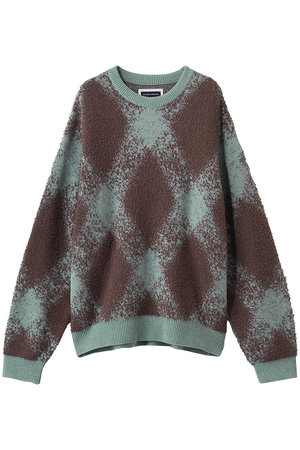 メゾンスペシャル/MAISON SPECIALの【UNISEX】ファンシーヤーンアーガイル クルーニットPO(110300/110301)