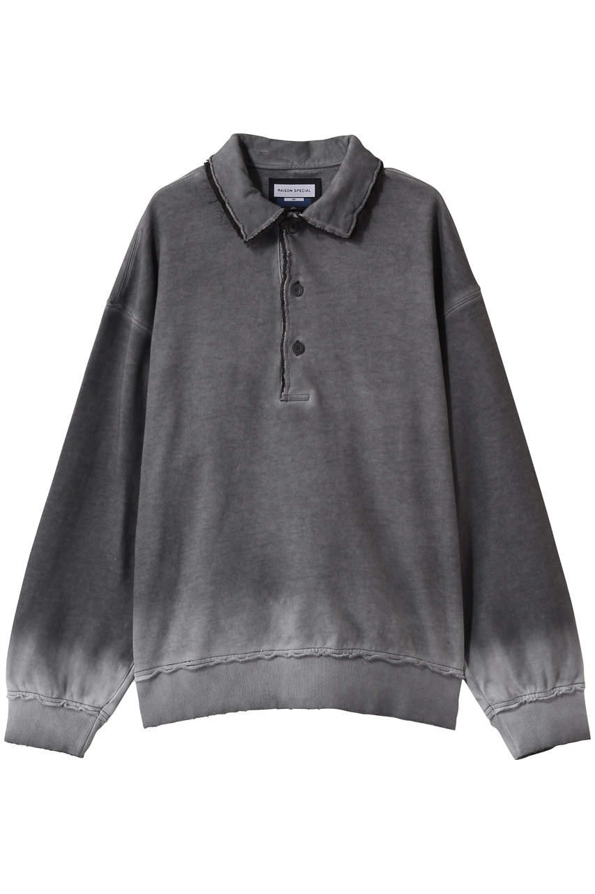 メゾンスペシャル/MAISON SPECIALの【UNISEX】DEEP FRONT　ポロスウェットPO(BLK(ブラック)/11261411701)