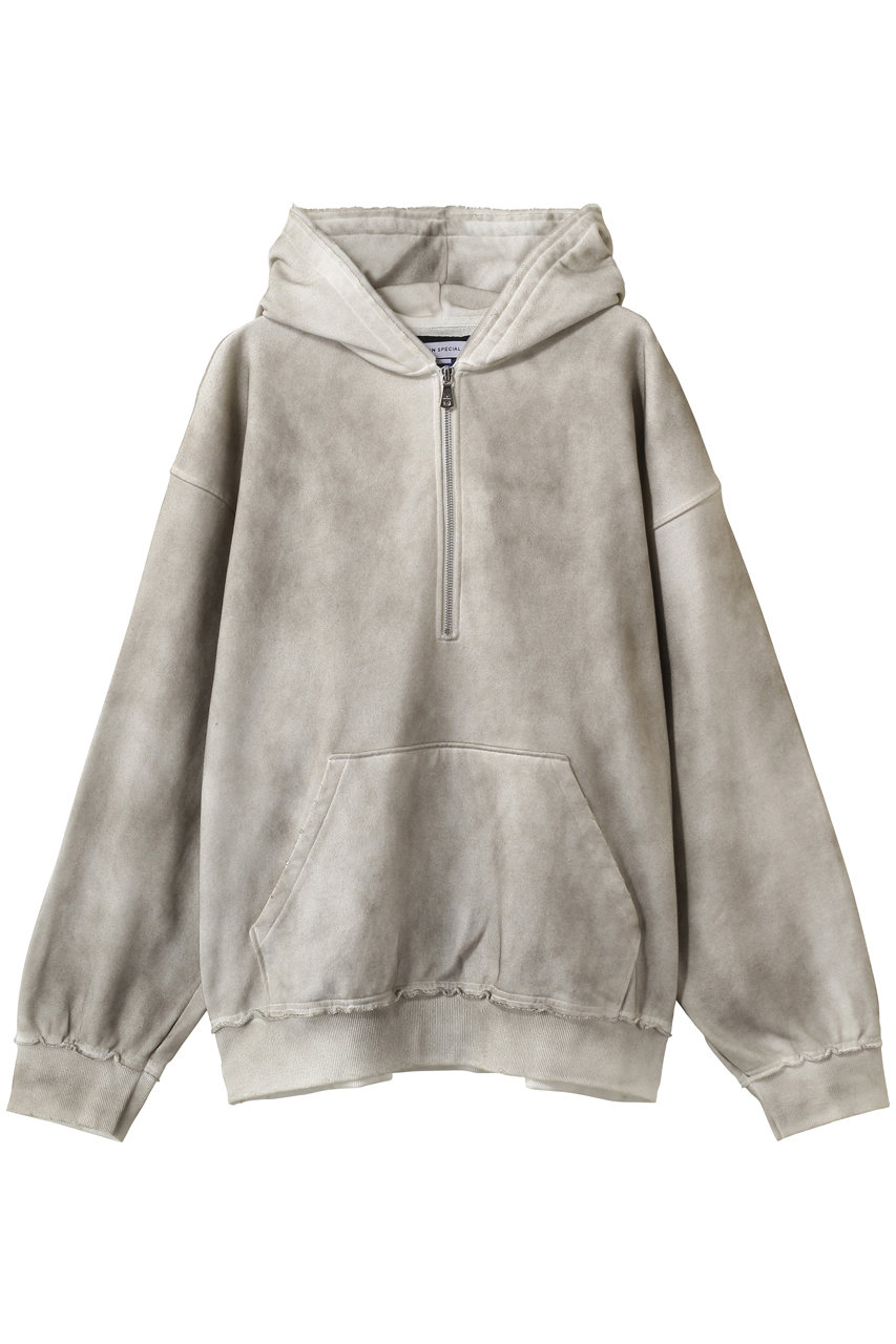 メゾンスペシャル/MAISON SPECIALの【UNISEX】DEEP FRONT　ハーフジップパーカーPO(WHT(ホワイト)/11261411702)