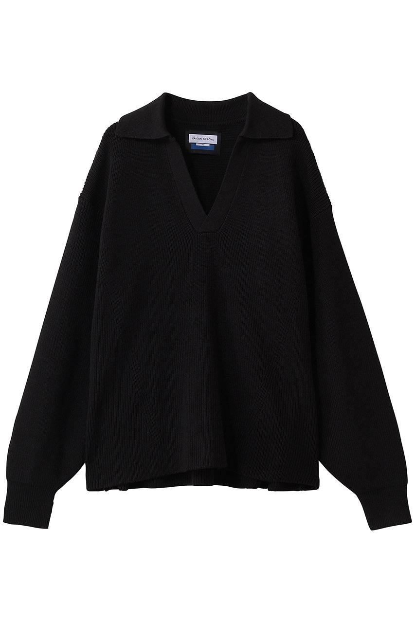 メゾンスペシャル/MAISON SPECIALの【UNISEX】C/Aスキッパーニット(BLK(ブラック)/11261361302)