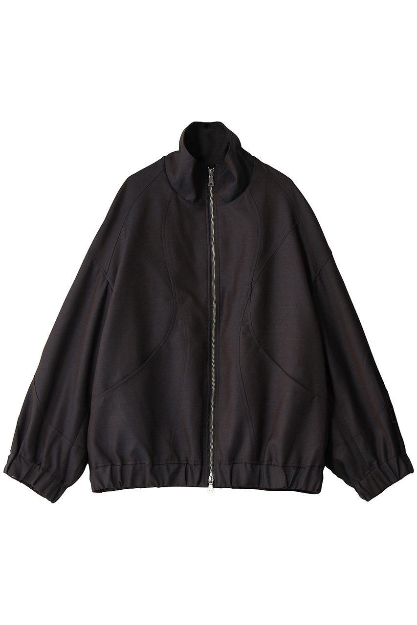 メゾンスペシャル/MAISON SPECIALの【UNISEX】72/2 4色シャンブレーウール カーブ切替スタンドブルゾン(C.GRY(チャコールグレー)/11261211502)